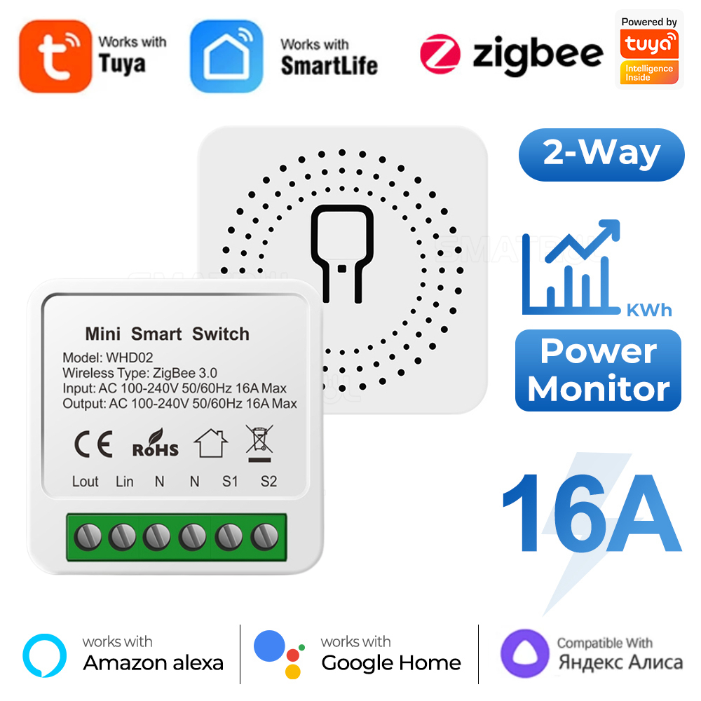 Home Automation Industry - Zigbee/WiFiสมาร์ทสวิทช์Power Monitor 16A Tuya Smart Home
